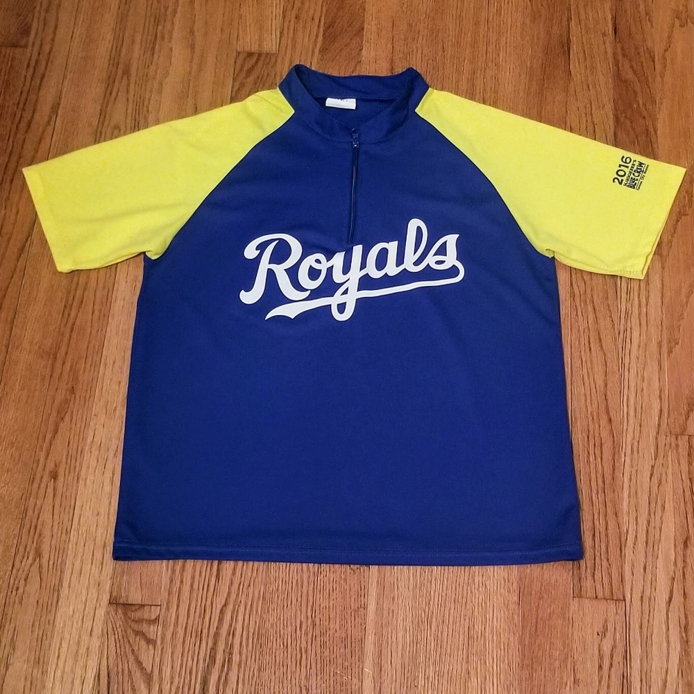 Unique Kansas City Royals Blue and Yellow Jersey